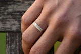 Three Row Minimalist Wedding Band 1.5ct Baguette Cut Diamond 14k YellowGold Over