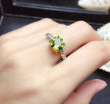 1.6ct Round Green Peridot Diamond Solitaire with Accent Ring 14k White Gold Over