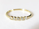 5 Stone Anniversary Wedding Band 1.2ct Round Cut Diamond 14k Yellow Gold Finish