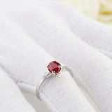 1.5ct Cushion Cut Pink Ruby Baguette Accents Trilogy Ring 14k White Gold Finish