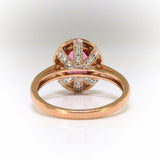 2ct Oval Cut Pink Sapphire Halo Stylish Engagement Ring 14k Rose Gold Finish