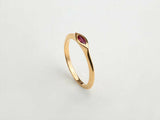 0.5ct Marquise Cut Ruby Engagement Ring Bezel Set Solitaire 14k Yellow Gold Over