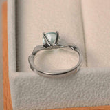 1ct Round Cut Aquamarine Engagement Ring Twisted Infinity 14k White Gold Finish