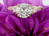 4ct Round Diamond Princess Gatsby Cocktail Engagement Ring 14k Rose Gold Over