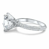 2.3ct Round Brilliant Cut Diamond Solitaire Ring with Accent 14k White Gold Over