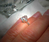 Round Accents Trilogy Engagement Ring 2ct Pear Cut Diamond 14k White Gold Finish