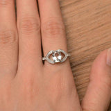 2ct Engagement Ring Oval Cut Diamond Hollow Leaf Halo 14k White Gold Finish