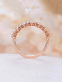 1.4ct Round Cut VVS1D Diamond Wedding Ring Band Cluster 14k Rose Gold Finish