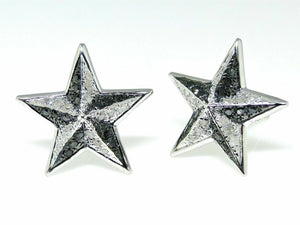 0.4ct Round Cut Black Diamond Star Shape Stud Earrings Women 14k White Gold Over