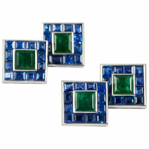 2ct Princess Cut Green Emerald Halo Partywear Stud Earrings 14k WhiteGold Finish