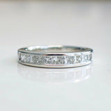 1.5ct Princess Cut Diamond Half Eternity Wedding Ring Band 14k White Gold Finish