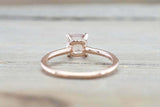 1.3ct Cushion Cut Peach Morganite Engagement Ring Hidden Halo 14k Rose Gold Over