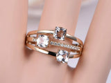 3 Stone Split Shank Engagement Ring 2ct Cushion Cut Diamond 14k Rose Gold Finish