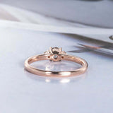 0.8ct Round Cut Diamond Engagement Ring Trilogy Solitaire 14k Rose Gold Finish