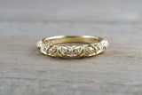 0.7ct Round Cut Diamond Wedding Band 14k Yellow Gold Finish Vintage Filigree