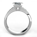 2.5ct Princess Cut Fine Solitaire Accented Engagement Ring 14k White Gold Finish