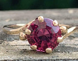 2ct Engagement Ring Round Cut Pink Ruby Swirl Solitaire 14k Yellow Gold Finish