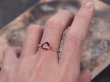 1ct Heart Cut Red Garnet Love Valentine Gift Engagement Ring 14k RoseGold Finish