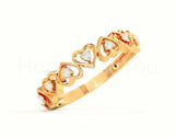 0.6ct Round Cut Moissanite Open Heart Women Wedding Band 14k Yellow Gold Plated