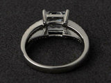 2.6ct Engagement Ring Princess Cut Diamond Split Shank 14k White Gold Finish