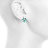 2.3ct Drop Earrings Oval Cut Green Emerald Berry Fruit 14k White Gold Finish