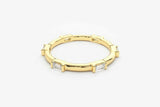 1ct Wedding Band Baguette Cut Diamond Stackable Eternity 14k Yellow Gold Finish