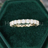 2.7ct Round Cut Moissanite Iced Full Eternity Wedding Band 14K White Gold Plated