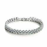 10ct Round Cut Diamond Fancy 3 Row Elegant Tennis Bracelet 14k White Gold Finish