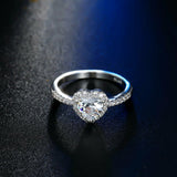 2Ct Heart Cut DVVS1 Diamond Halo Solitaire Engagement Ring 14K White Gold Finish