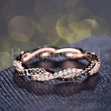 1ct Round Simulated Black Diamond Full Eternity Wedding Band 14k RoseGold Plated