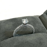 3Ct Round Cut Diamond Solitaire Iced Band Engagement Ring 14K White Gold Finish