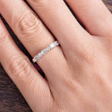 Half Eternity Wedding Ring Band 1.5ct Baguette Cut Diamond 14k White Gold Finish