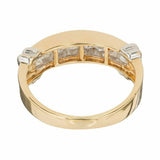 2ct Princess Diamond Wedding Band Half Eternity Channel Set 14k Yellow Gold Over