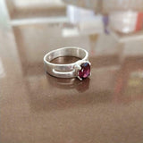 2ct Engagement Ring Oval Cut Pink Ruby Split Shank Women 14k White Gold Finish