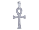 0.5ct Round Cut VVS1D Diamond Ankh Cross Pendant 14k White Gold Finish NO CHAIN