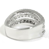 1.45ct Round Cut VVS1D Diamond Engagement Ring Wave Design 14k White Gold Finish