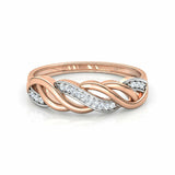 1Ct Round Cut Diamond Trendy Twist Curves Wedding Band Ring 14K Rose Gold Finish