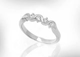 Stackable Half Eternity Wedding Band 1ct Round Cut Diamond 14k White Gold Finish