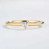 0.2ct Heart Simulated Diamond Minimalist Engagement Ring 14k White Gold Plated