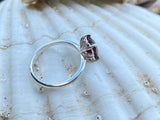 2.2ct Engagement Ring Cushion Cut Pink Ruby Solitaire 14k White Gold Finish