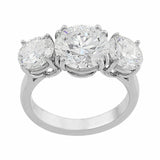 3Ct Round Cut VVS1 Diamond Classic Trilogy Engagement Ring 14K White Gold Finish