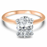 2.2ct Oval Cut Diamond Engagement Ring Solitaire Promise 14k Rose Gold Finish