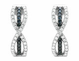 0.5ct Round Cut VVS1D Diamond Infinity Style Drop Earrings 14k White Gold Finish