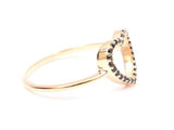 0.4ct Engagement Ring Round Cut Diamond Open Heart Shaped 14k Rose Gold Finish