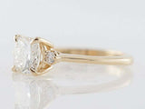 1ct Cushion Cut Diamond Engagement Ring Trilogy Solitaire 14k Yellow Gold Finish