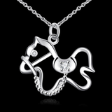 0.5Ct Round Cut Diamond Horse Design Pendant 14K White Gold Finish WITH CHAIN