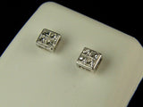 0.3ct Princess Cut VVS1D Diamond Stylish Stud Earrings 14k White Gold Finish