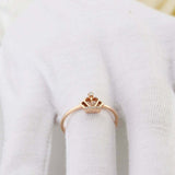 0.35ct Round Cut Diamond Engagement Ring Minimalist Crown 14k Rose Gold Finish