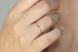 0.15ct Round Cut Pink Ruby Engagement Ring 14k Yellow Gold Finish Minimalist