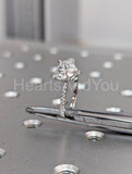 1ct Heart Simulated Diamond Solitaire with Accents Ring 14k White Gold Plated